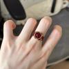 Anillo de Abalorios Borgoña con Estilo Retro Francés Personalizado, Simple y de Moda, Anillo de Lujo de Gama Alta para Mujeres al por Mayor