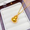 Pingente de cabaça com diamantes incrustados em ouro areia quente e alta preservação de cor colar de cabaça da sorte acessórios faça você mesmo banhados a ouro cobre atacado