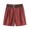 Ropa de Mujer 2026 Verano Nuevo Estilo Moda Europea y Americana Versátil Plisados Shorts Casuales con Cinturón 8372244