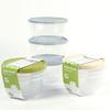 Set de Recipientes Redondos de Plástico de Grado Alimenticio Caja de Almacenamiento para Refrigerador Caja para Horno Microondas 180/380/820/1050ml