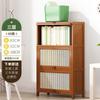 Librero Hogar Multicapa Gran Capacidad Gabinete de Almacenamiento Madera No Sólida Librero a Prueba de Polvo con Puerta Estante de Almacenamiento Económico Multifuncional