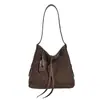 Bolso Cubo Estilo Resort Casual Sensación Estéreo 2025 Nuevo Empalmado Gran Capacidad Bolso de Hombro Bolso Tote Bolso de Playa