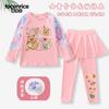 Bañador Kappi Bala Estilo Occidental para Niños y Niñas Manga Larga Falda de Baño Set de Dos Piezas Secado Rápido para Bebé Bañador Protector Solar