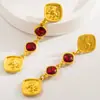 Pendientes de León Dorados con Incrustaciones de Diamantes, Estilo Vintage Transfronterizo, Pendientes Largos Elegantes Estilo Occidental, Accesorios para Orejas de Nicho