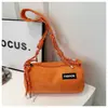 Bolsa de Textura Escarchada para Mujer, Bolso Almohada Cilíndrico de Moda, Nuevo Modelo 2025, Bolso Versátil de Gran Capacidad Casual y Elegante para Mujer