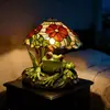 Luminária de Mesa Artesanato Criativo de Resina Transfronteiriça em Formato de Sapo e Flor Decoração Ornamentada para Mesa de Casa, Desktop, Cabeceira