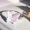 Libro Rojo Pequeño Caja Misteriosa Super Hada Colorido Esmalte Gota de Aceite Mariposa Anillo de Circonita Diseño de Nicho Lujo Accesible Anillo de Gama Alta