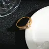 Anillo de Zirconia Micro-Pavimentada de Lujo Accesible de Gama Alta Europea y Americana para Mujer Diseño de Nicho Exquisito Anillo Abierto para Dedo Índice Anillo de Moda Tendencia