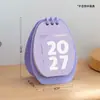 Calendário de Mesa 2027 Espiral Divertido Pistache Mini Portátil Pequeno Calendário Planejador Estudantil Caderno Calendário Mensal de Virar Página