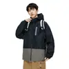 2023 Marca de moda americana chaqueta de trabajo a juego colorida para hombre otoño Nueva holgada con capucha moda nacional casual chaqueta para hombre