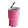 2-7oz Mini Car Cup 304 aço inoxidável bonito pequeno fresco pequeno copo de vinho portátil dupla camada de palha