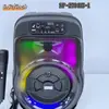 Modelo Popular Alto-falante Bluetooth Portátil de 6,5 polegadas com Luzes Coloridas para Karaokê, Microfone para Comércio Exterior, Áudio Bluetooth para Dança de Praça