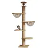 Marco para Gatos de Madera Maciza, Casa para Gatos Cápsula Espacial Grande, Árbol para Gatos con Rascador Integrado, Plataforma para Saltar, Suministros para Gatos Antirrasguños