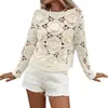 Suéter de Mujer 2026 con Acabado de Alta Gama, Crochet de Verano Estilo Francés Calado Tejido Floral Tridimensional, Diseño de Estilo Perezoso