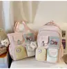 Dropshipping Mochila Nueva Bloque de Color Estudiante de Secundaria Bolsa de Doble Hombro Múltiples Bolsillos Dulce Japonés Mochila para Estudiante de Primaria y Secundaria