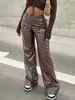 Mh924 2026 Otoño e Invierno Nuevo Estilo Retro Americano Hottie Pantalones de Pierna Ancha Sueltos