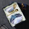 Conjunto de Xícaras de Café de Porcelana Fina e Elegante, Caixa de Presente Exquisita e Luxuosa com Xícara e Pires de Cerâmica, Presente de Inauguração