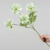 Flores artificiais em tons de verde, de haste única, para decoração de local de casamento, decoração de salão de casamento de luxo, arranjos florais de plástico