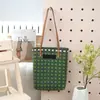 Bolsa Tecida à Mão, Bolsa Feminina de Verão, Bolsa de Ombro, Bolsa Casual de Praia para Férias, Sacola de Compras, Bolsa Cesta de Legumes