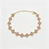 Pulseira Flor de Aço Inoxidável com Pétalas de Flor Coloridas Incrustadas com Zircônia Colorida - Joias para Venda no Atacado