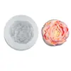 Molde de Silicona de Dahlia 3D Doble Pétalo Flor Realista Velas de Aromaterapia DIY Yeso Adorno de Escritorio Molde