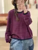 Suéter de Punto con Cuello Redondo Floral Nuevo Otoño/Invierno 2026, Top de Punto Holgado Versátil de Color Sólido para Mujer