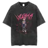 Talla Europea TransfronterizaCamiseta Negra Lavada para Hombre Streetwear Dragon Ball a