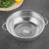 En Stock, Entrega Rápida, Acero Inoxidable Anillo Único Doble Asa Agujeros Densos Azul Espesado Fácil de Limpiar Cesta para Lavar y Escurrir Verduras de Cocina
