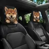Funda para reposacabezas de coche con estampado de perro Shiba Inu lindo, con agujeros, diseño personalizado, funda de almohada universal para coche, se puede personalizar con logo y se hace por encargo