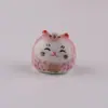 Gato de la Suerte Cerámico de Colores de 15 mm, Fortuna, Agujero Vertical, Cuentas Sueltas, DIY Hecho a Mano, Colgante para Coche, Accesorios Decorativos