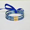 Traje de Cinta de Color de 3 Capas Pulsera de Lentejuelas Medias Transparentes Pulsera de Lazo para Dama Pulsera Linda de Manguera de Silicona
