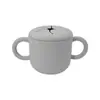 Taza de Silicona para Snacks Infantil Transfronteriza con Doble Asa, Asa, Popote Recto Curvo, Anticaídas, Suave, Taza de Agua Creativa, Taza con Popote