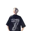 Nova Camiseta de Manga Curta para Homens 2026, Marca Americana de Moda High Street para o Verão, Corte Amplo, Manga Meia-Manga Resistente para Adolescentes