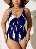 2026 Nuevo Exportación Transfronteriza Amazónica Europea y Americana Mujer Gorda Talla Grande Impresión Digital Traje de Baño Bikini de Una Pieza Delgado