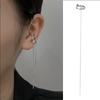 Aretes Largos de Alta Gama Gato Antiguo Ning Sin Agujeros en las Orejas Cadena de Azulejos Geométricos Clip para la Oreja Femenino Celebridad de Internet Clip para la Oreja de Elfo