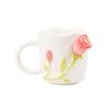 Sentido del Diseño Rosa Tridimensional Anaglifo Taza de Agua de Cerámica Corazón de Chica de Alto Nivel ins Regalo para Novia Taza de Cerámica
