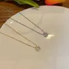 Collar de Zirconia Cuadrada, Lujo Ligero, Moderno, Sencillo, Versátil, Cadena Exquisita para Clavícula de Mujer, Colgante Exquisito, Estilo Lujo Ligero