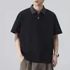 Ropa para Hombre Xintang 2026 Verano Nueva Camisa Polo para Hombre con Cuello de Solapa, Manga Corta, Ligera, Marca de Moda, Camisa Polo de Manga Tres Cuartos