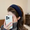 Diadema de Lana Retro Color Café para Otoño e Invierno con Ala Ancha, Pasador Femenino de Corona Alta Versátil para el Día a Día, Diadema para Lavarse la Cara, Tocado