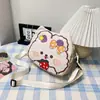 Bolso mensajero dulce de gatito súper lindo de alto valor estilo coreano mochila casual estilo occidental con estampado de conejito de dibujos animados