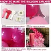 Arco de Guirnalda de Globos Rosa y Blanco 106 Piezas Set para Fiesta de Cumpleaños Boda Decoración Suministros Globos Decorativos
