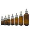 Stock de fábrica Botella de Aceite Esencial Ámbar de 10 ml Botella con Gotero de 30 ml Botella de Relleno Cosmético Botella con Gotero Material de Empaque de Botella de Vidrio