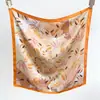 Bufanda Decorativa Cuadrada de Imitación Seda de Alta Gama Estilo Coreano para Mujer, Nueva Moda Primavera y Verano, Versátil de Lujo Ligero, Chal y Bufanda