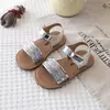 Zapatos Casuales de Verano 2026 Estilo Europeo y Americano Transfronterizo con Pedrería Sandalias Sencillas de Verano para Niñas con Hebilla Cuadrada