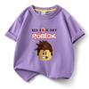 ROBLOX estampa de desenho animado roupas infantis fornecimento transfronteiriço de camisetas infantis de algodão puro manga curta atacado