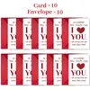 Compra Directa Transfronteriza de 1 Juego de Tarjeta de Felicitación y Sobre 'Te Amo' para el Día de San Valentín, un Mensaje Cálido para Tu Ser Querido en las Fiestas