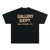 Camiseta Vintage de Calle con Estampado de Galería, Camiseta de Moda con Estampado de Letras, Camiseta Casual de Cuello Redondo, Top de Marca de Verano