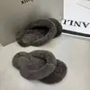 Pantuflas peludas para mujer, nuevas pantuflas cálidas engrosadas para interior de otoño e invierno, adecuadas para usar en exteriores, pantuflas de algodón con soporte para el arco, pantuflas de tira cruzada