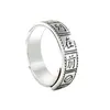 Anillo Minimalista Trendy Taoísta Abierto para Dedo Índice de Hombre con el Mantra de Nueve Caracteres