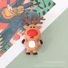 Série de Natal Chaveiro de Borracha Macia Desenho Animado Papai Noel Boneco de Neve Rena Pingente de Chave Estéreo Bolsa Presente